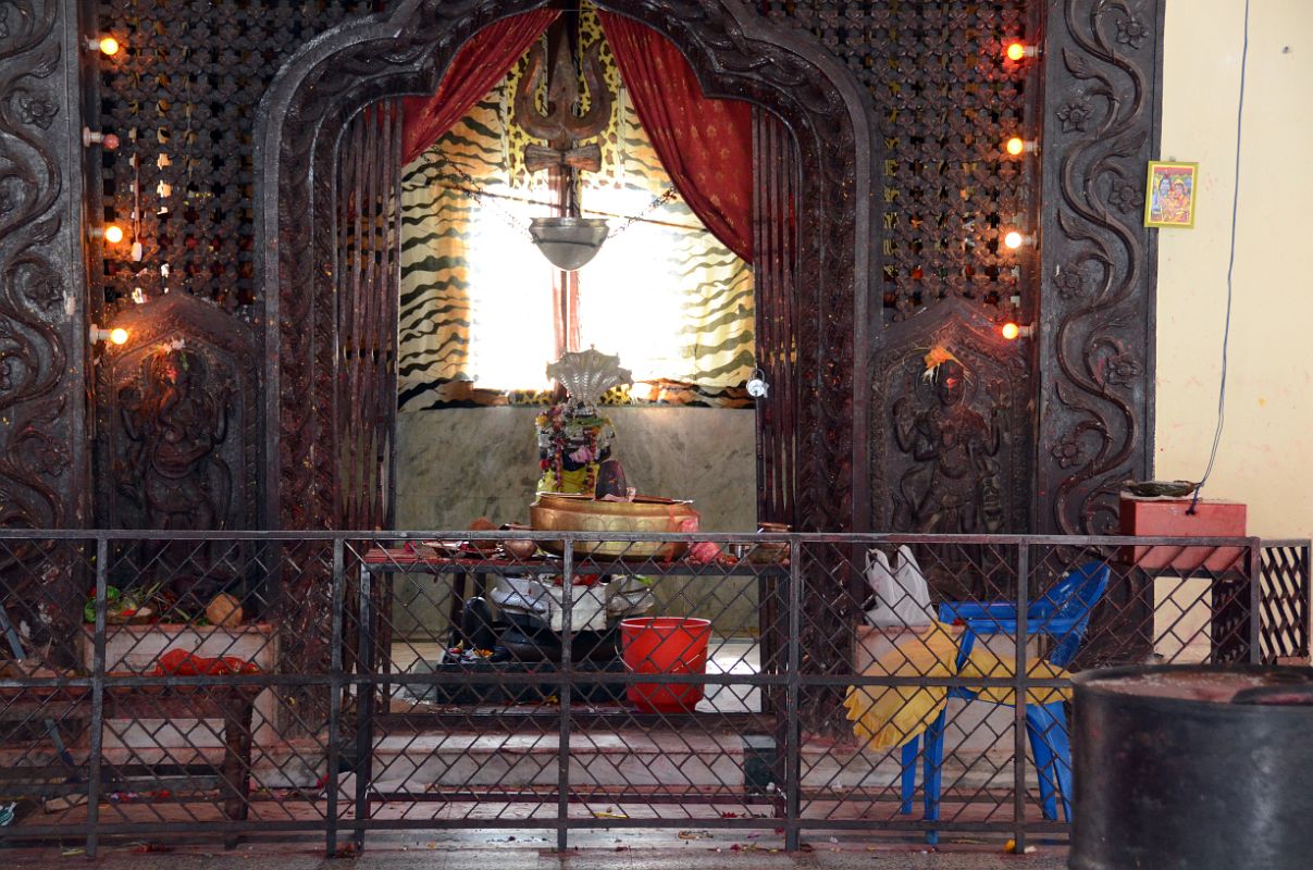 Pokhara 10 Bindhya Basini Temple Shrine With Shiva Lingam And Carving Of Ganesh On Left 